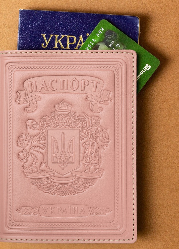 Шкіряна Обкладинка Для Паспорта Villini 003 Глянець Пудровий Martec (259040656)