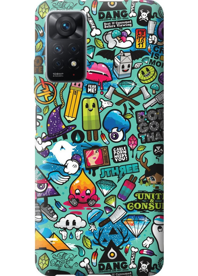 Силіконовий чохол 'Стікер бомбінг 1' для Endorphone Xiaomi Redmi Note 12 Pro (258780770)