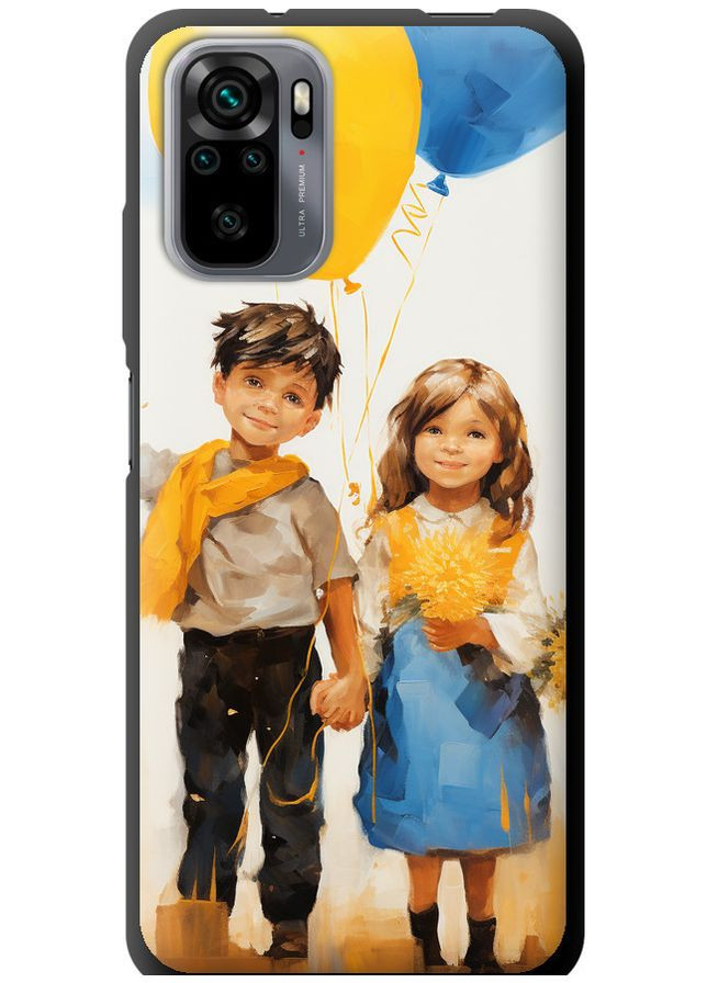 TPU чорний чохол 'Діти з кульками' для Endorphone Xiaomi Poco M5s (267240558)