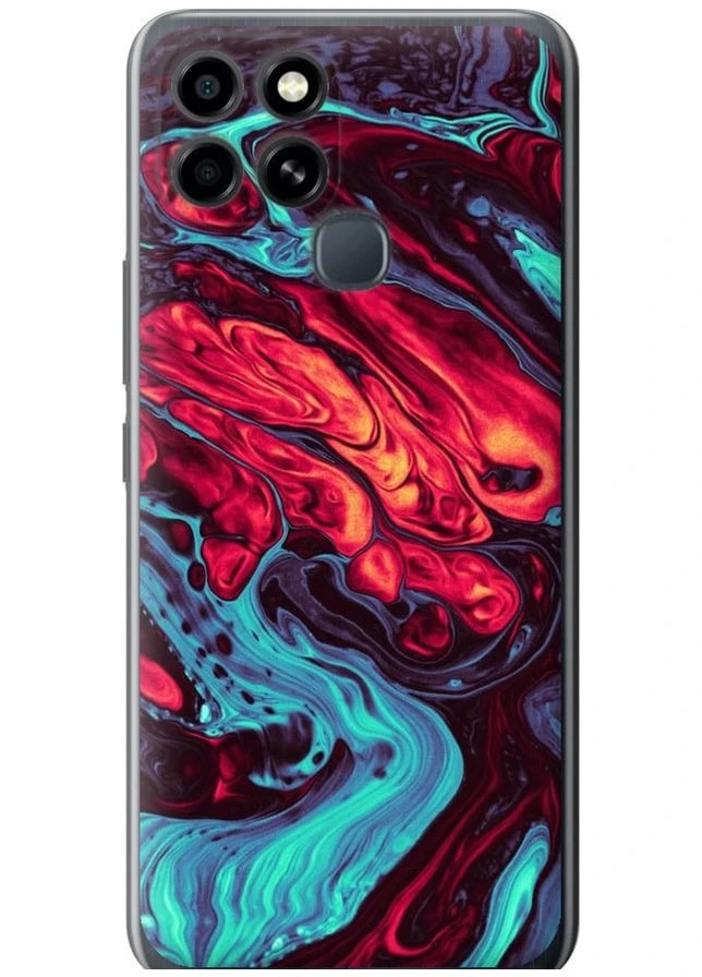 Силиконовый чехол 'Синяя красная абстакция' для Endorphone Infinix Smart 6 (276317041)
