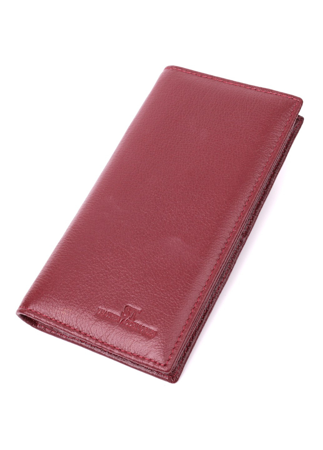 Женский вместительный вертикальный кошелек на магнитах из натуральной кожи 22541 Бордовый st leather (277980530)
