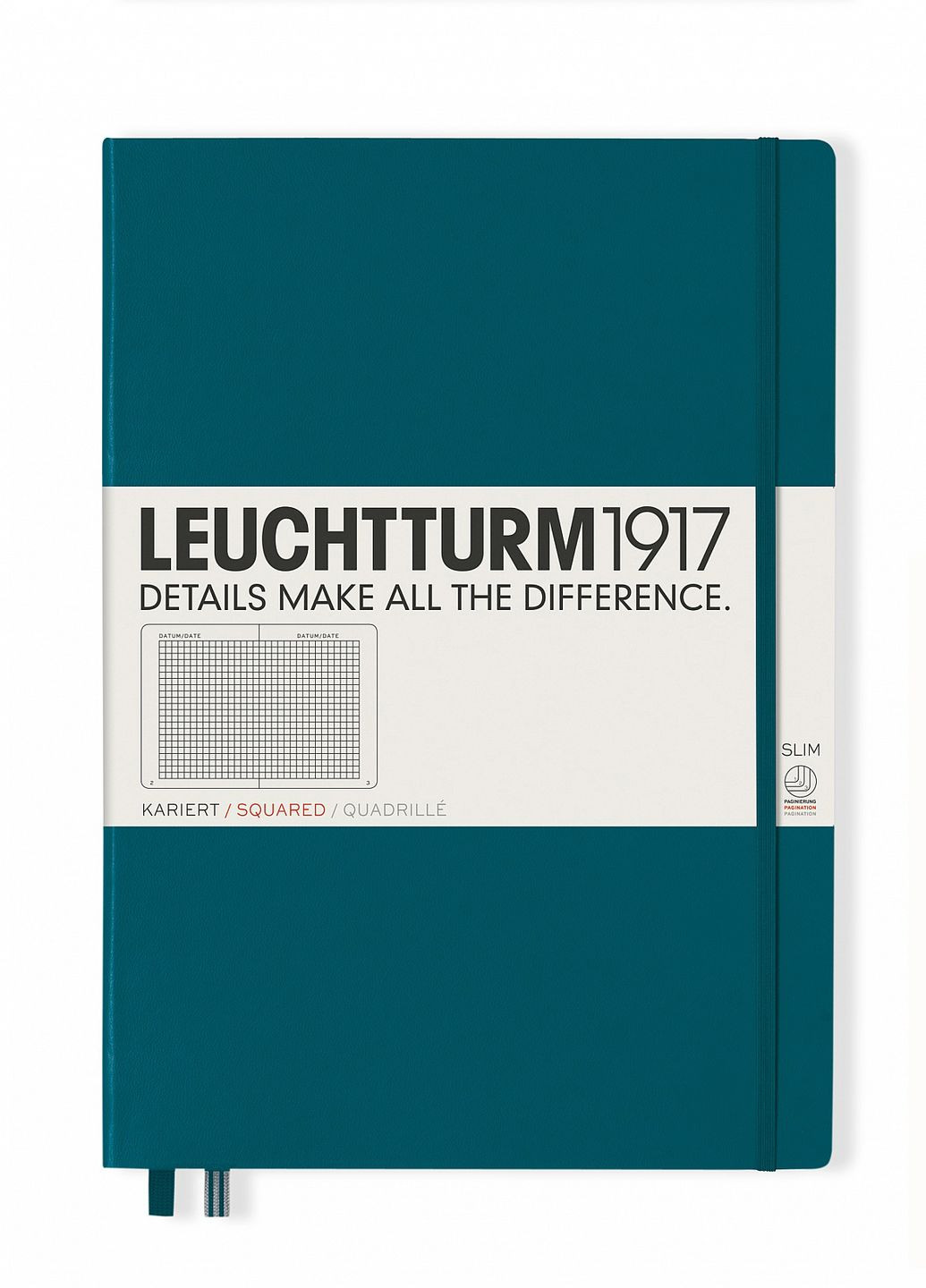 Блокнот Master Slim A4+, тихоокеанський зелений, клітинка Leuchtturm1917 (270949217)