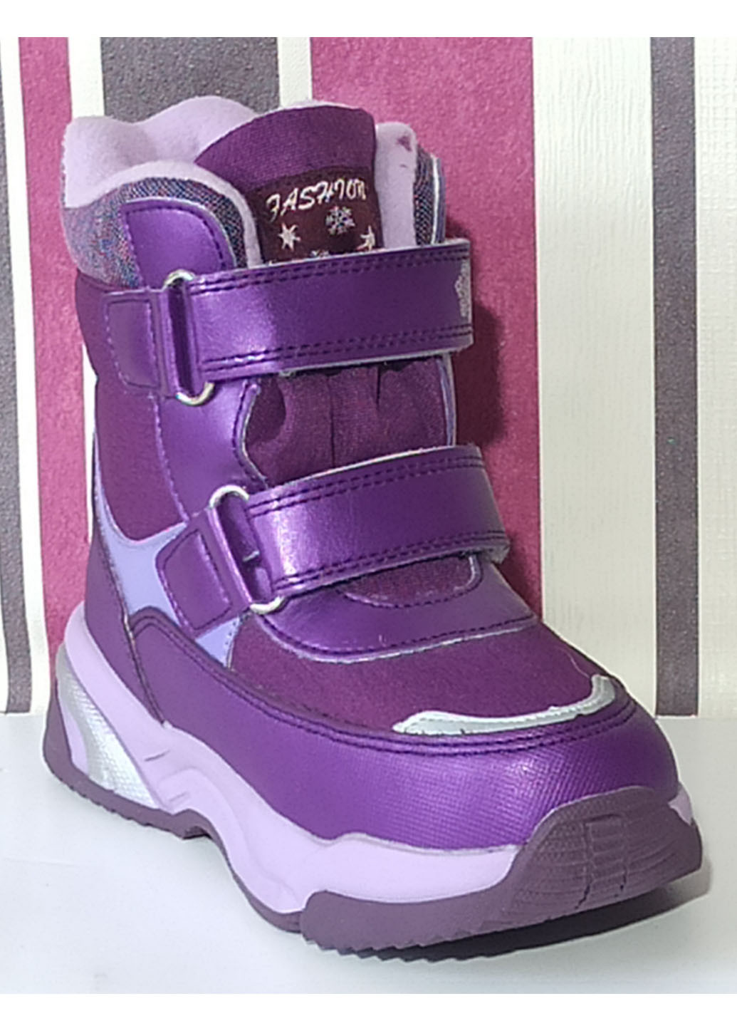 Темно-фиолетовые повседневные зимние детские зимние ботинки для девочки на овчине том м 10244w фиолетовые Tom.M