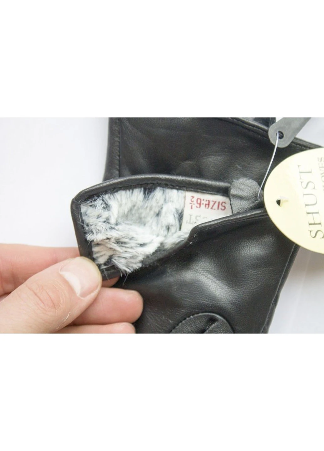 Черные стильные кожаные женские перчатки Shust Gloves (266143015)