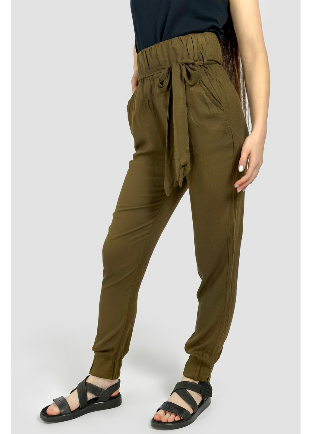 Хаки кэжуал летние прямые брюки Zara