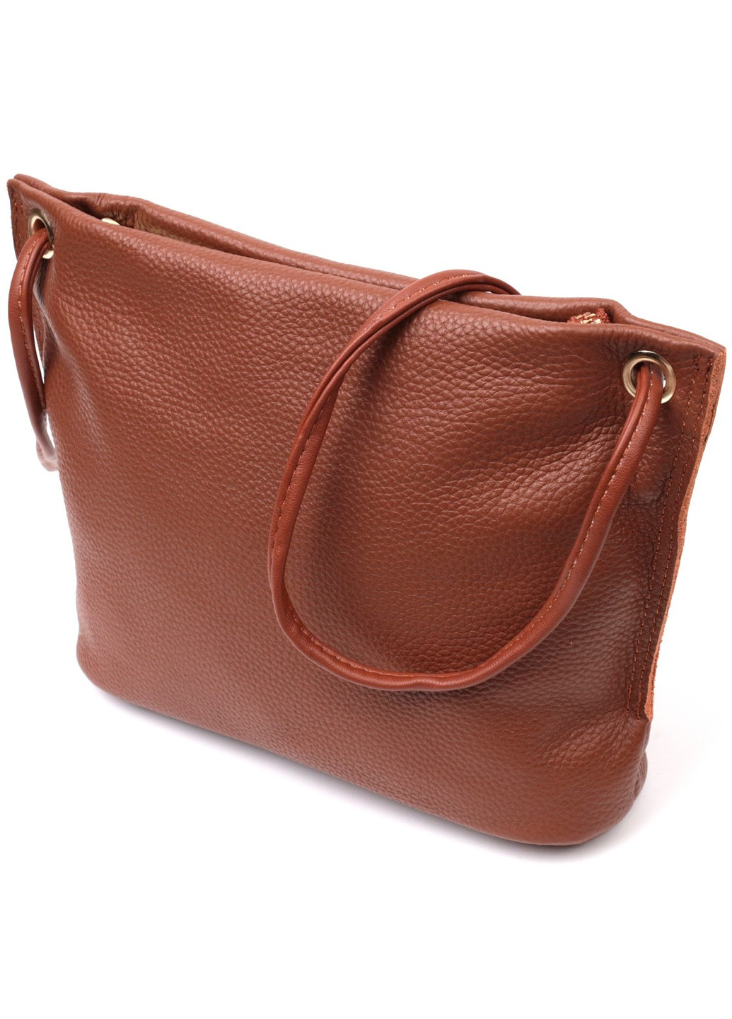 Трапециевидная сумка для женщин на плечо из натуральной кожи 22397 Коричневая Vintage (276457531)
