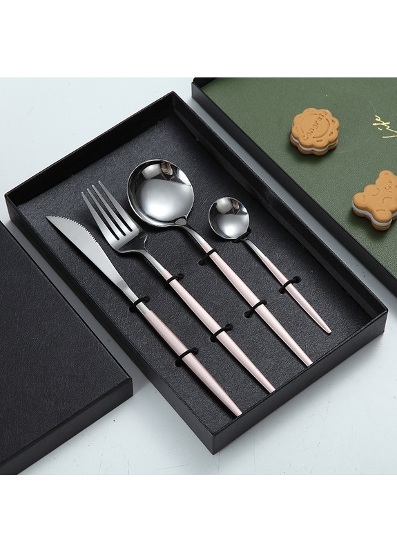 Набор столовых приборов из 4 предметов Luxe, Серебро с розовым More (269462838)