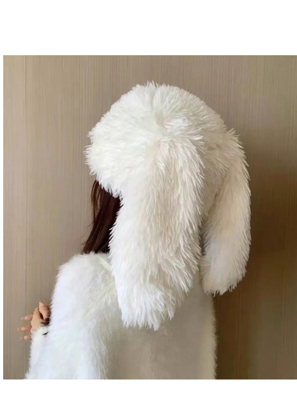Заяц Кролик с ушками и кулиской Черная Brand шапка (259501057)
