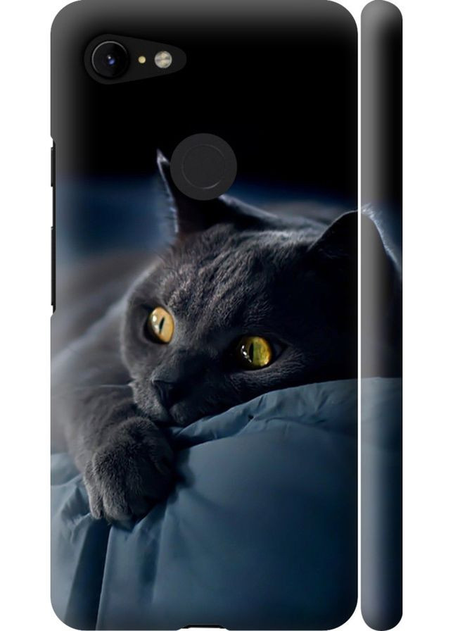 3D пластиковый матовый чехол 'Дымчатый кот' для Endorphone google pixel 3 xl (265226456)