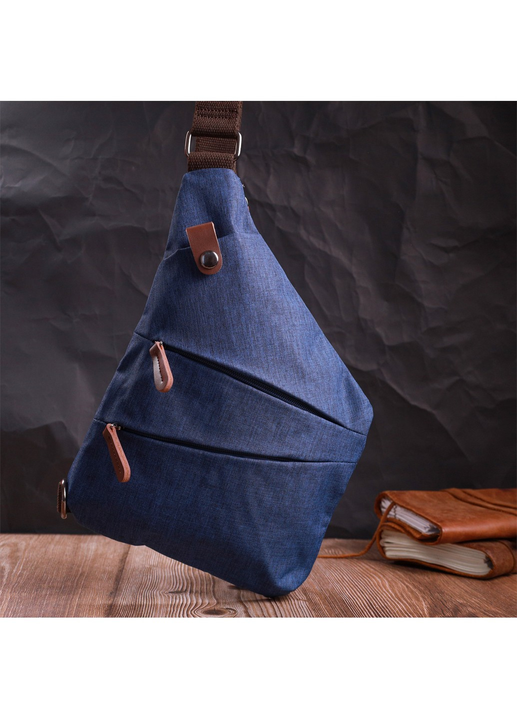 Модная мужская сумка через плечо из текстиля 22199 Синий Vintage (267925293)