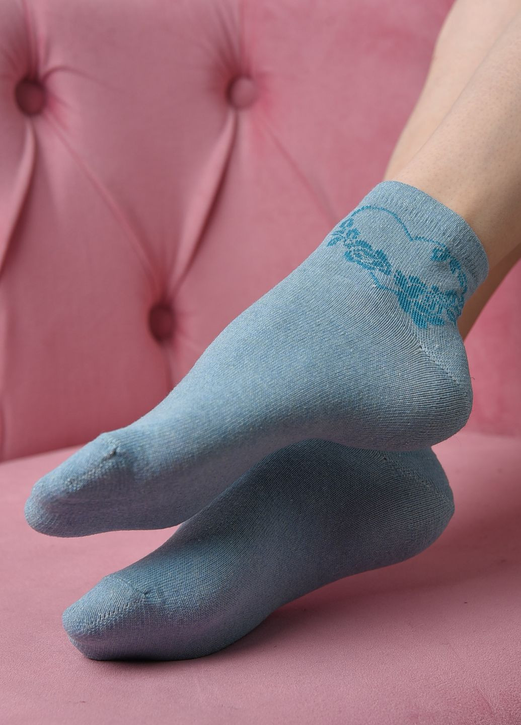 Шкарпетки жіночі стрейч блакитного кольору розмір 36-41 Let's Shop (268371084)