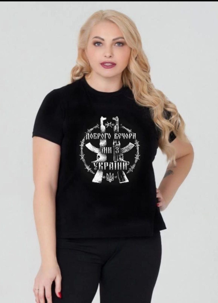 Черная летняя футболка женская LeVi