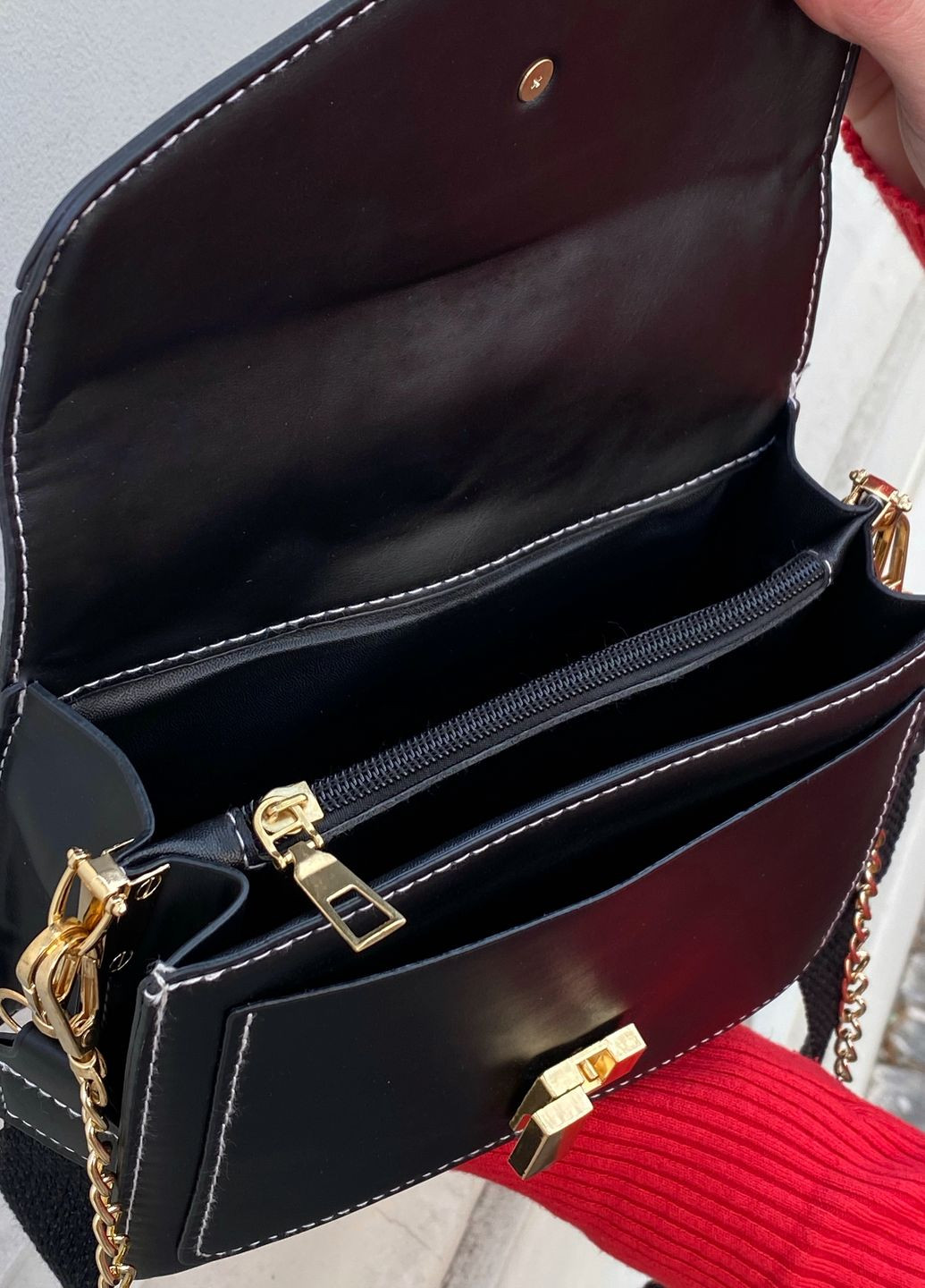 Жіноча класична сумка крос-боді чорна No Brand (272784530)