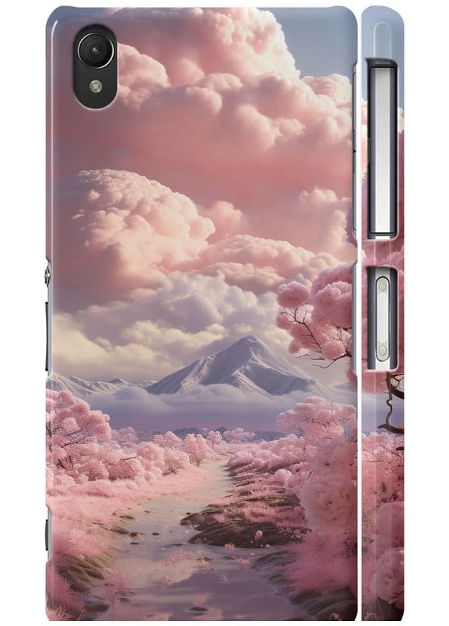 3D пластиковий матовий чохол 'Рожеві хмари' для Endorphone Sony Xperia Z2 D6502/D6503 (267233819)