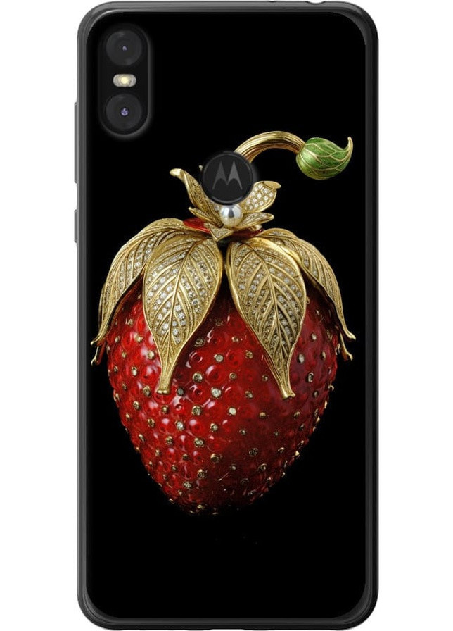 2D пластиковый чехол 'Клубника v3' для Endorphone Motorola One (259320996)