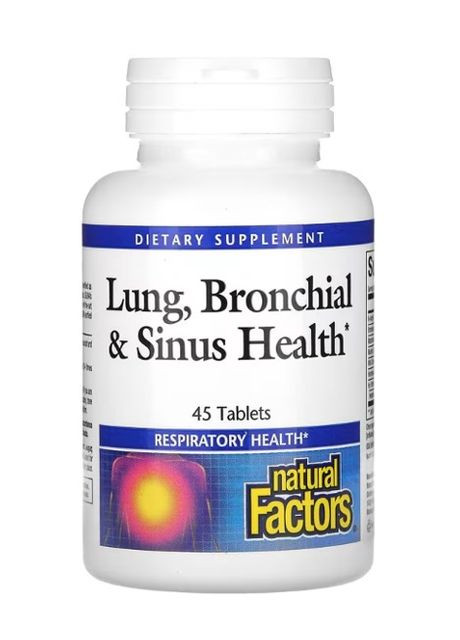 , Здоровье дыхательных путей Lung, Bronchial; Sinus Health, 45 таблеток Natural Factors (272798506)