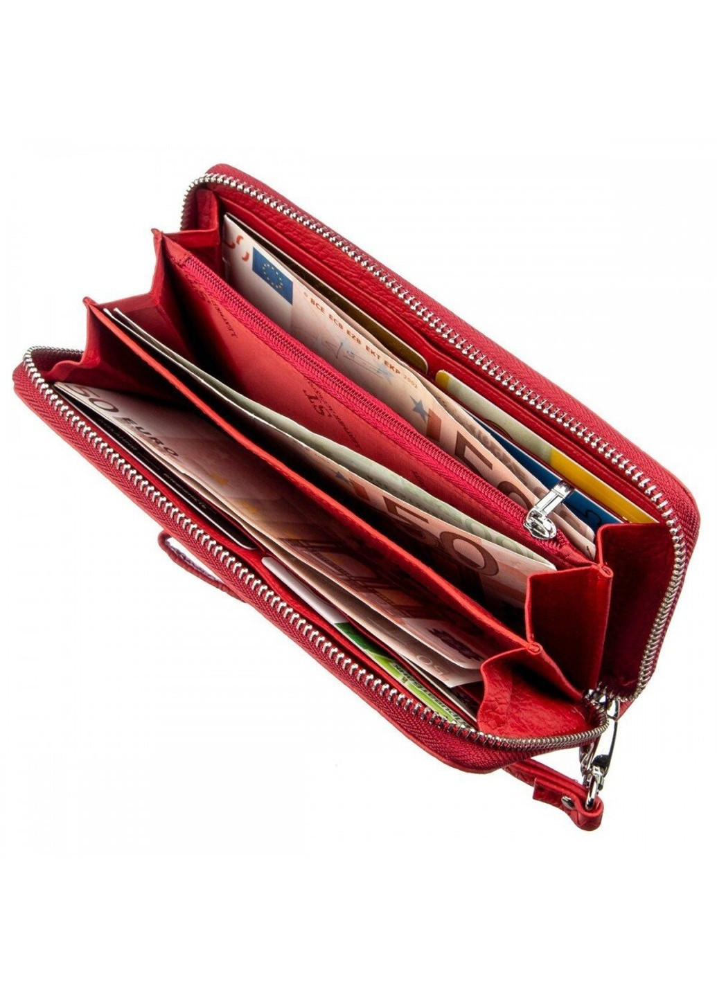 Жіночий червоний гаманець з натуральної шкіри ST Leather 18931 Червоний ST Leather Accessories (262453862)