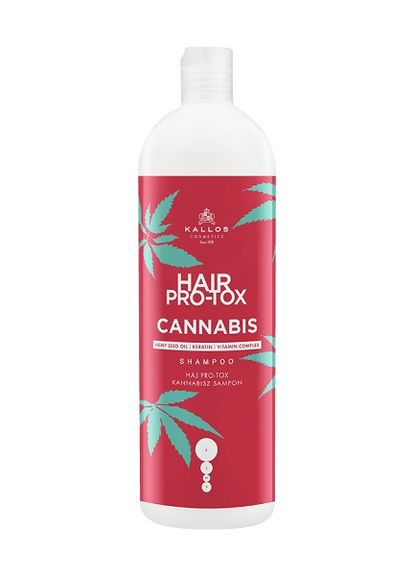 Шампунь для восстановления волос Hair Pro-Tox Cannabis с конопляным маслом 1000 мл Kallos (267493678)