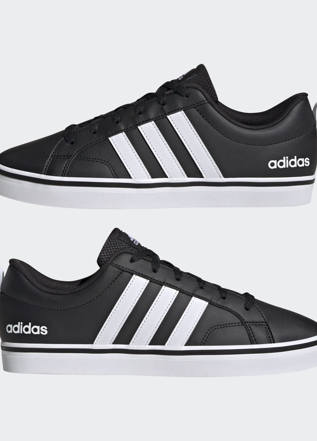 Черные всесезонные кроссовки vs pace 2.0 3-stripes branding synthetic nubuck adidas