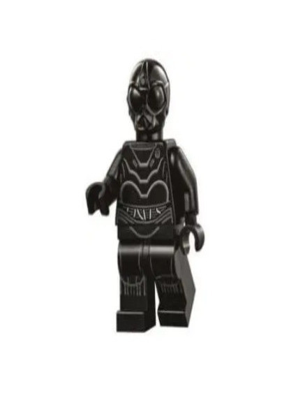 Детская игрушка конструктор минифигурка Звездные войны черный протокольный дроид No Brand (269108225)