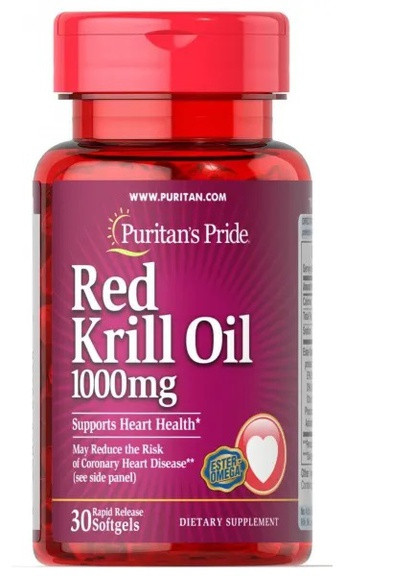 Puritan's Pride Red Krill Oil 1000 mg 30 Softgels Puritans Pride (257079447)