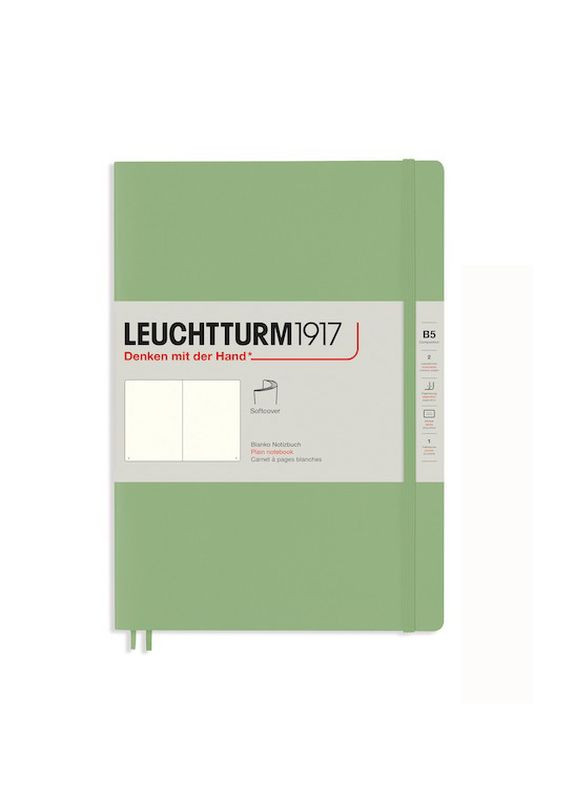 Блокнот Muted Colours, Composition (B5), М'яка обкладинка, Sage, чисті аркуші Leuchtturm1917 (269901124)