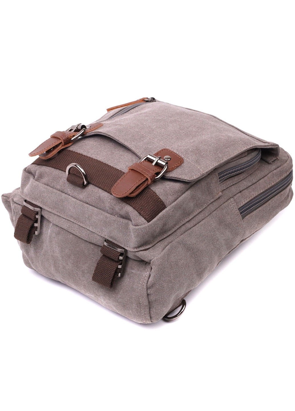 Оригінальна сумка через плече із щільного текстилю 22442 Сірий Vintage (267948726)