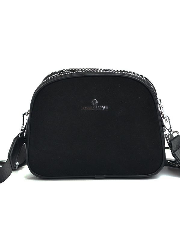Чорна замшева міні сумка клатч на три відділення, маленька жіноча сумочка з натуральної замші No Brand (266423749)