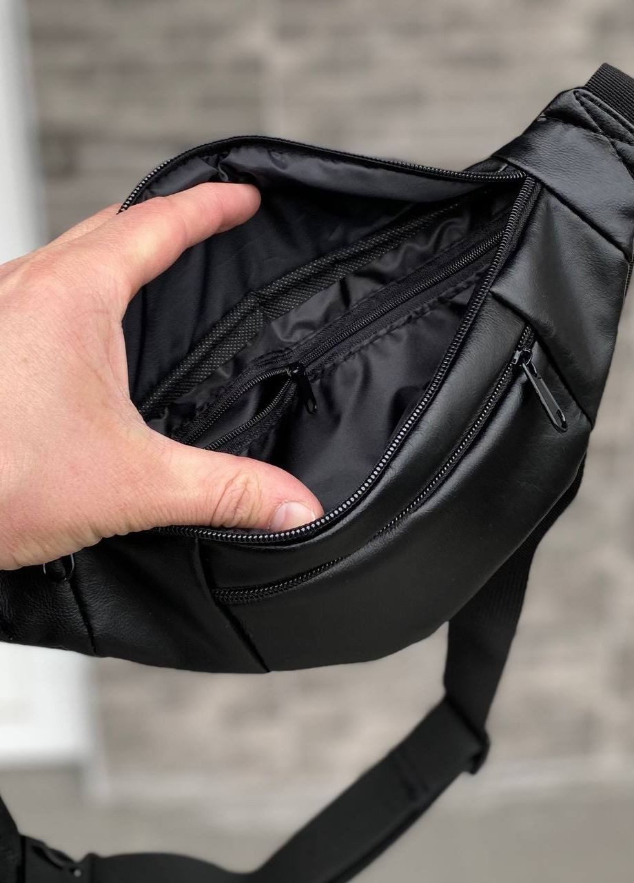 Мужская женская поясна сумка бананка черная экокожа Prime 32*14*6 (b40) No Brand (260026928)