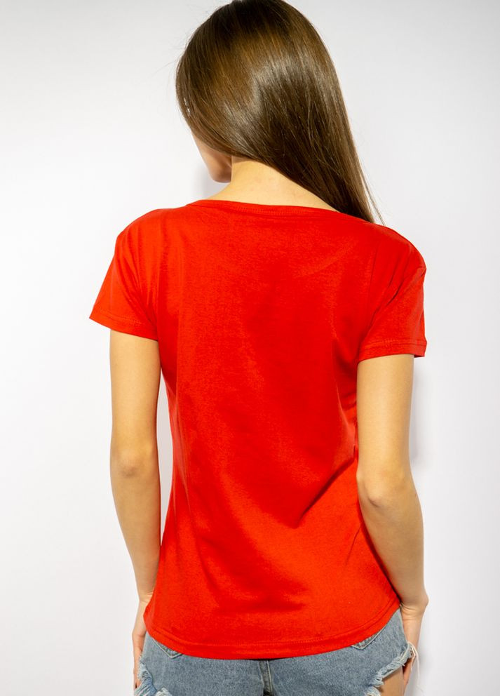 Красная летняя стильная женская футболка (красный) Time of Style