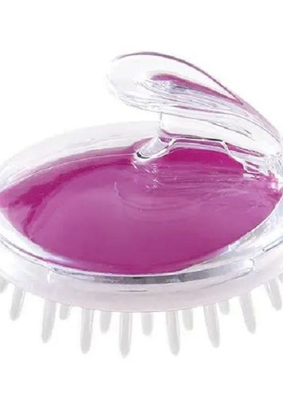 Силиконовая щетка-массажер для шампунирования и мытья головы хрустально-фиолетовая No Brand (267499169)