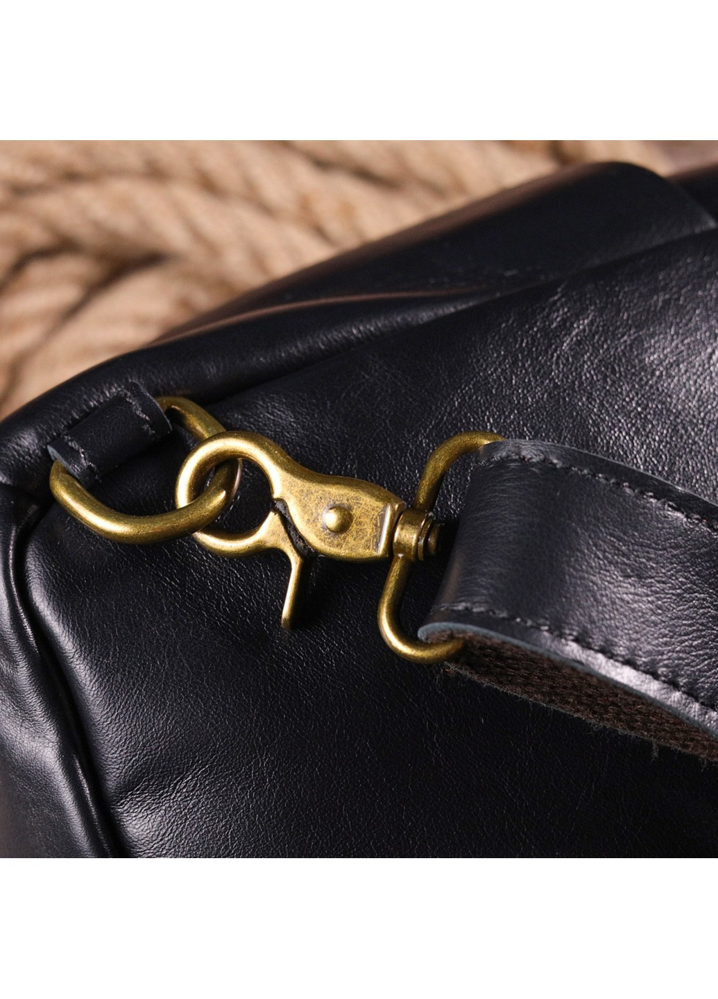 Надзвичайна сумка чоловіча через плече із натуральної гладкої шкіри 21286 Чорна Vintage (258286253)