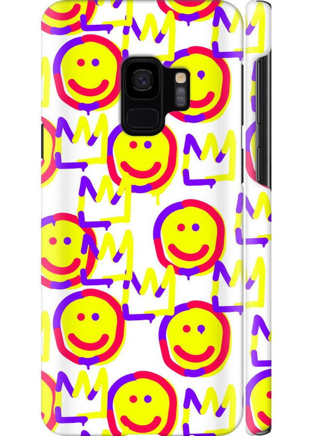 3D пластиковый матовый чехол 'Смайлики v2' для Endorphone Samsung Galaxy S9 (258215434)