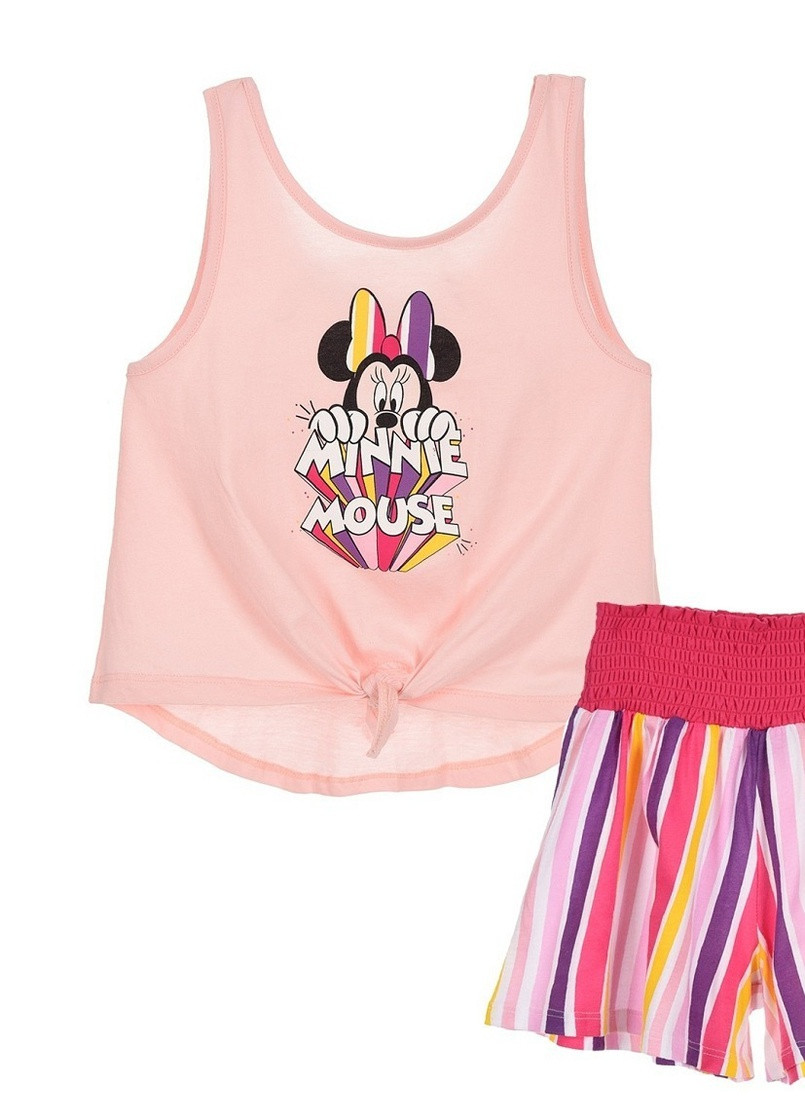 Розовый летний костюм (майка, шорты) minnie mouse (минни маус) et11411 Disney