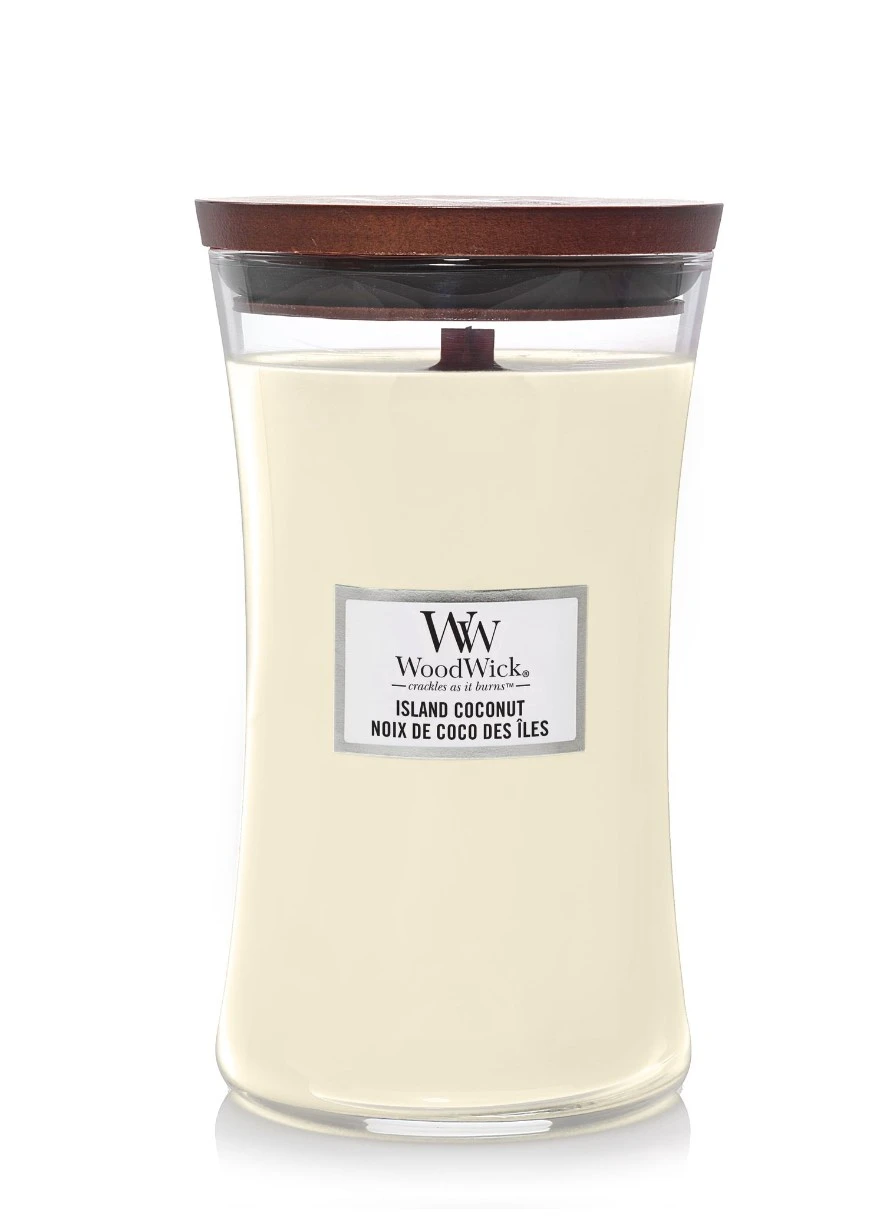 Ароматическая свеча с ароматом кокоса и ананаса Large Island Coconut WoodWick (268056147)