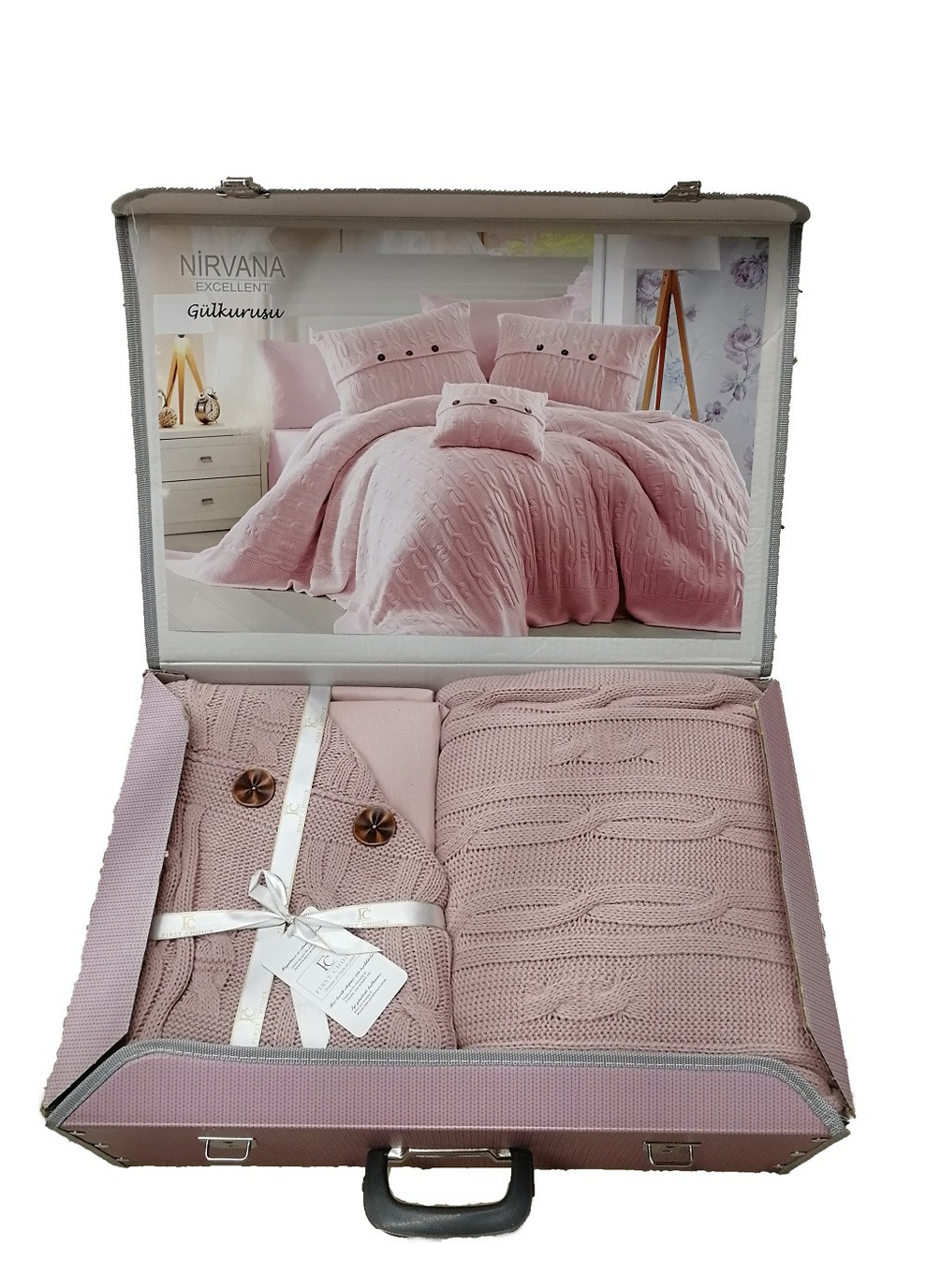 Комплект постельного белья с вязаным покрывалом First Choice (258464038)