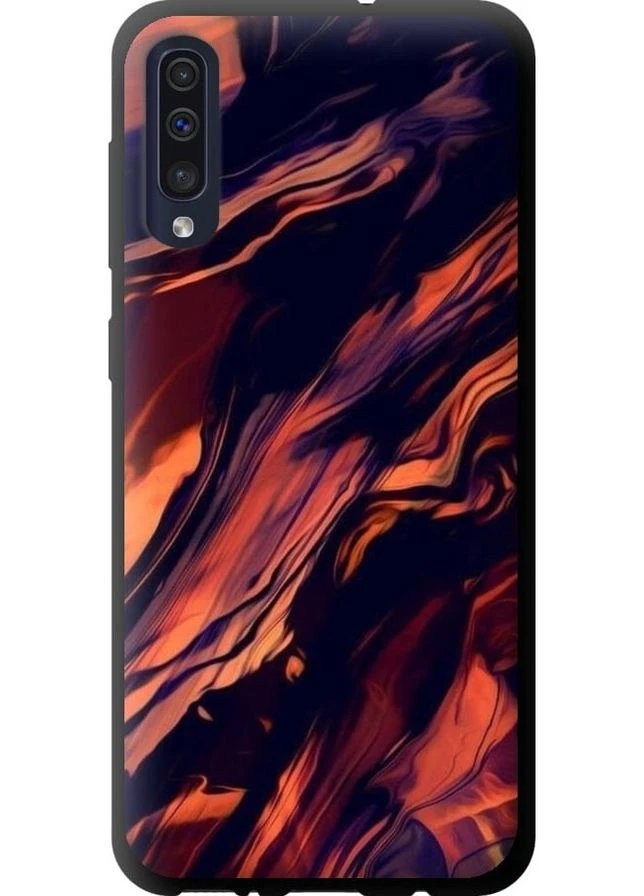 TPU чорний чохол 'Чорно-помаранчева абстракція' для Endorphone Samsung Galaxy A30s A307F (276321273)