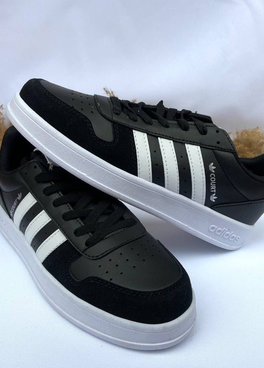 Черные демисезонные кроссовки с лого court black Vakko