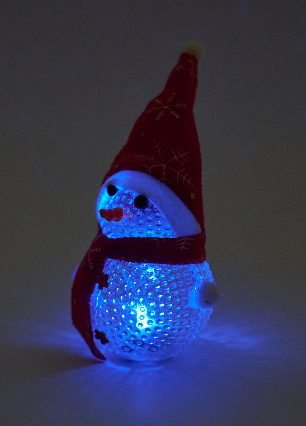 Фигурка Светящийся Снеговик Светильник ночник снеговичок новогодний рождественский декор украшение красный колпачок Led (257108452)