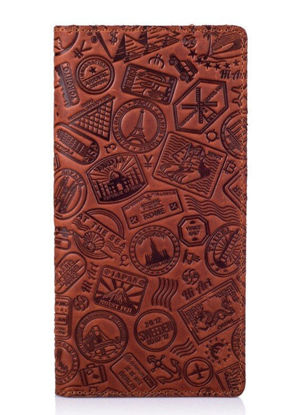 Кожаное портмоне WP-02 Let's Go Travel коньячная Коньячный Hi Art (268738492)