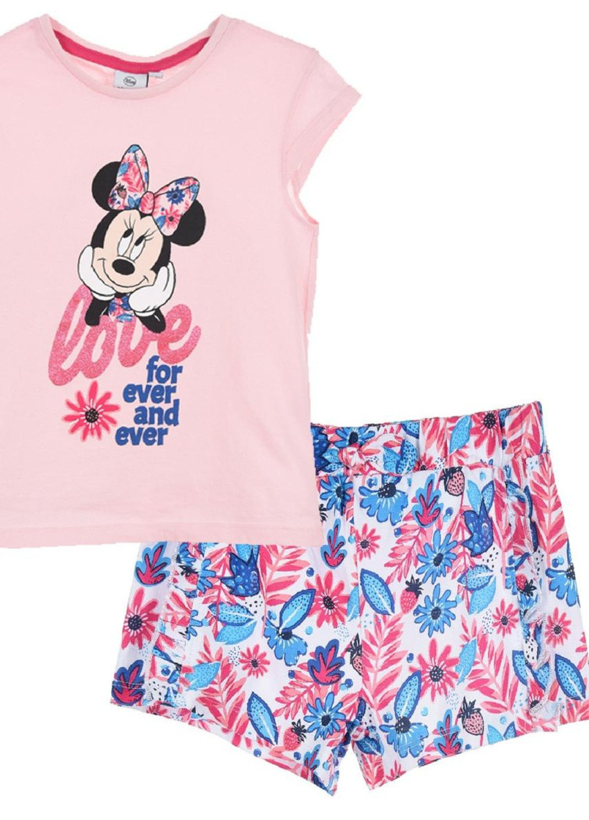 Рожевий літній комплект (футболка, шорти) minnie mouse (мінні маус) ue10982 Disney