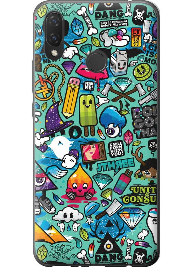 Силіконовий чохол 'Стікер бомбінг 1' для Endorphone Huawei Nova 3i (258051845)