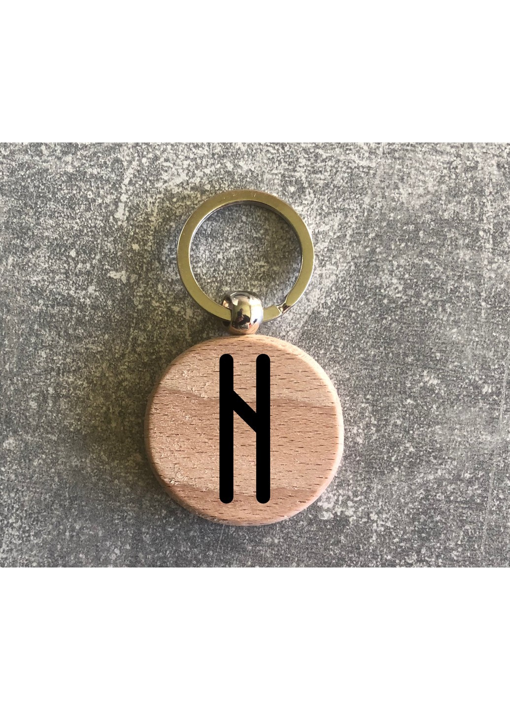 Круглый деревянный брелок с руной Старшого футарк «Хагалаз» (15010208009) ЗаСвіт (261333103)