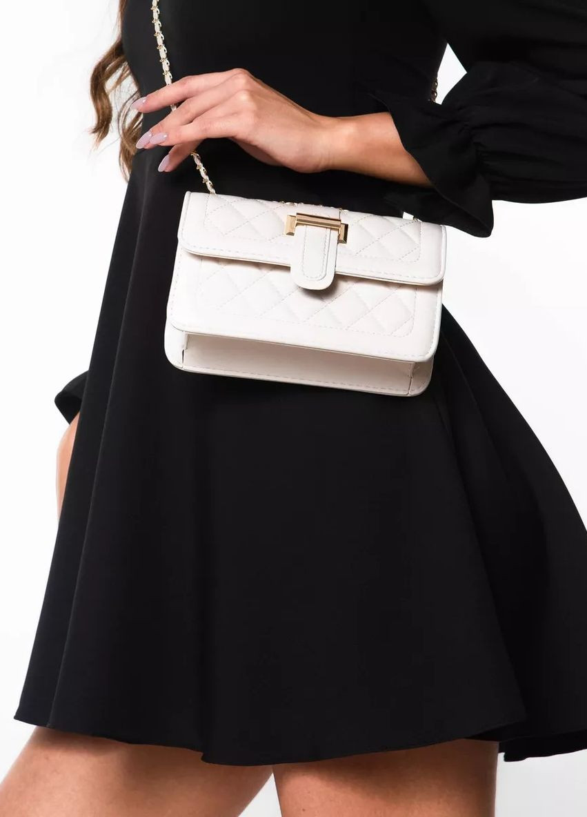 Жіноча класична сумка крос-боді біла молочна No Brand (273030614)