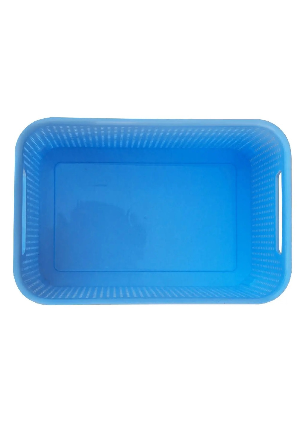 Корзина коробка бокс органайзер для хранения вещей универсальная с ручками 18.5×28×14 см (475595-Prob) Ротанг голубая Unbranded (269002735)