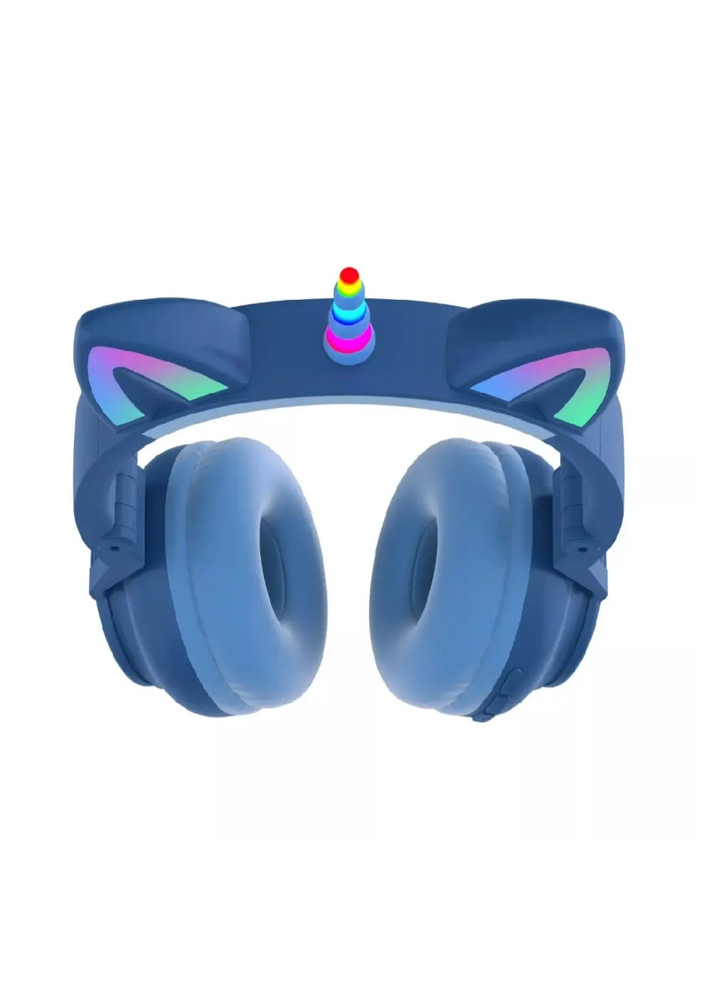 Бездротові дитячі компактні блютус навушники з підсвічуванням вушками 175x200x75 мм (474946-Prob) Єдиноріг синій Unbranded (260479609)