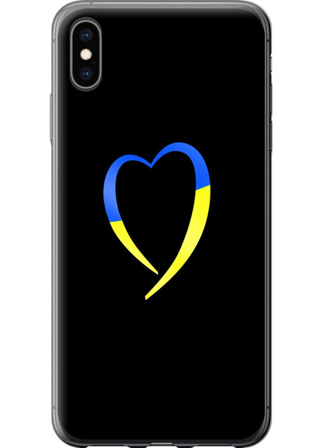 2D пластиковий чохол 'Жовто-блакитне серце' для Endorphone Apple iPhone XS Max (258299651)