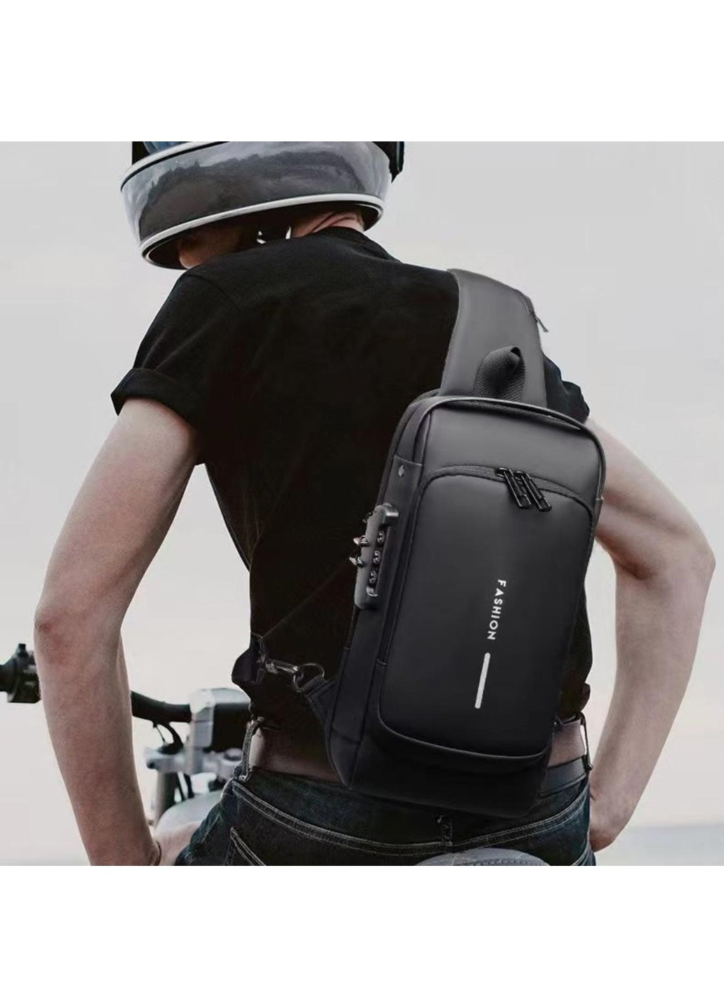 Текстильная сумка-слинг черного цвета AT09-T-23916A Confident (277963017)