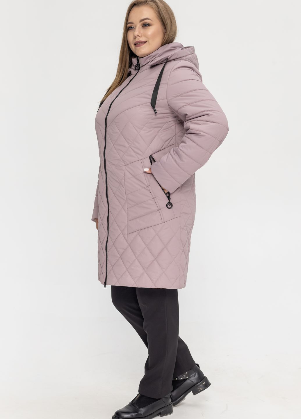 Рожева демісезонна жіноча демісезонна куртка великого розміру куртка-пальто SK