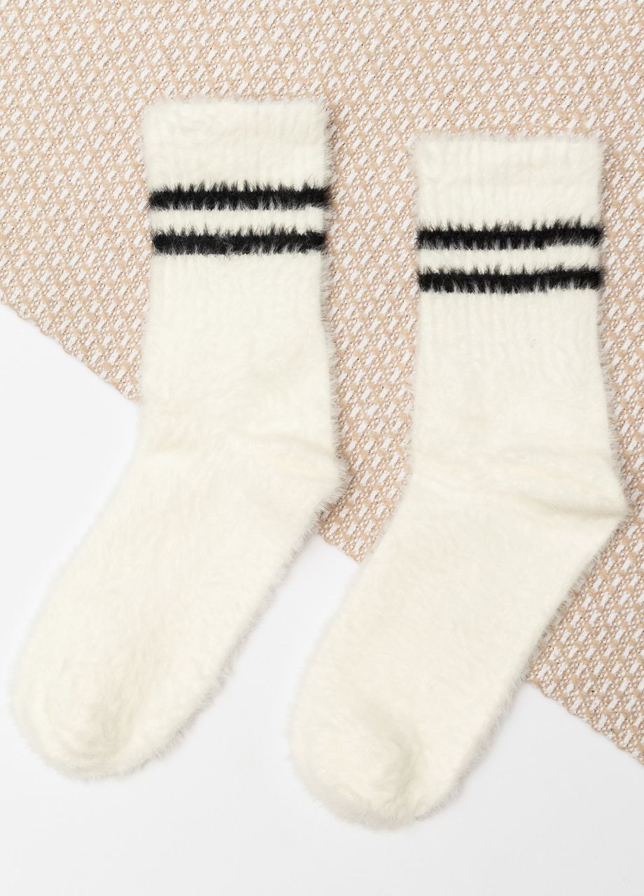 Жіночі вовняні шкарпетки зі смужками Білий Style Luxe (273200755)